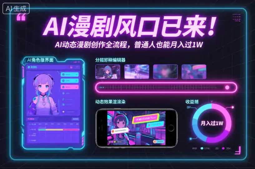 AI漫剧风口已来！AI动态漫剧创作全流程，普通人也能月入过1W-优优云创网