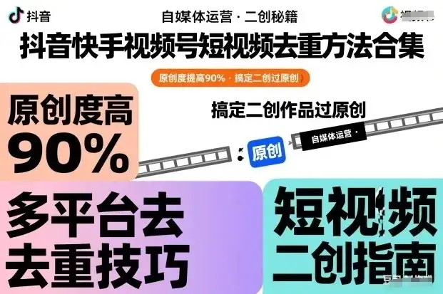 【精】抖音快手视频号短视频去重方法合集，原创度提高90%，搞定二创作品过原创-优优云创网
