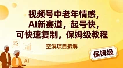 视频号中老年情感,AI新赛道，起号快，可快速复制，保姆级教程-优优云创网