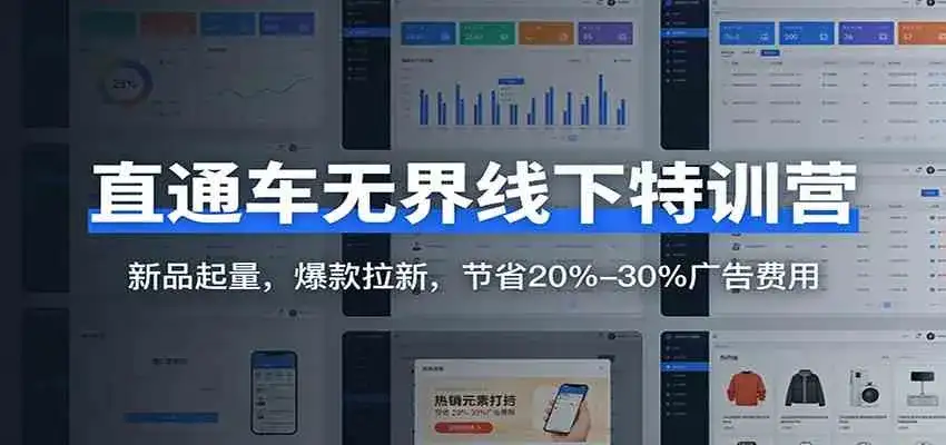 直通车无界线下特训营:新品起量,爆款拉新,节省20%-30%广告费用-优优云创网
