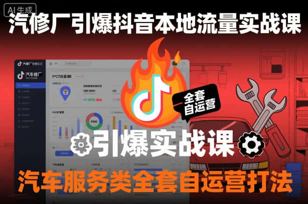 汽修厂引爆抖音本地流量实战课,汽车服务类全套自运营打法 汽修厂引爆抖音本地流量实战课,汽车服务类全套自运营打法