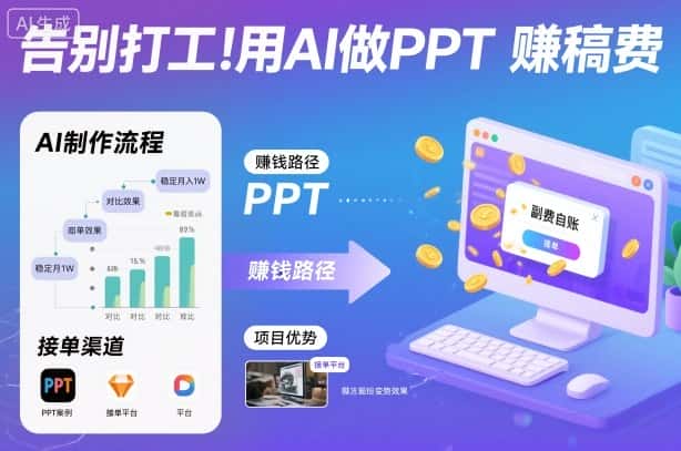 告别打工！用AI做PPT賺稿费，稳定月入1W，提供接单渠道-优优云创网