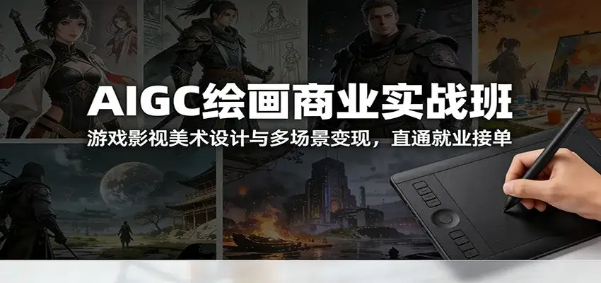 AIGC绘画商业实战班:游戏影视美术设计与多场景变现,直通就业接单-优优云创网