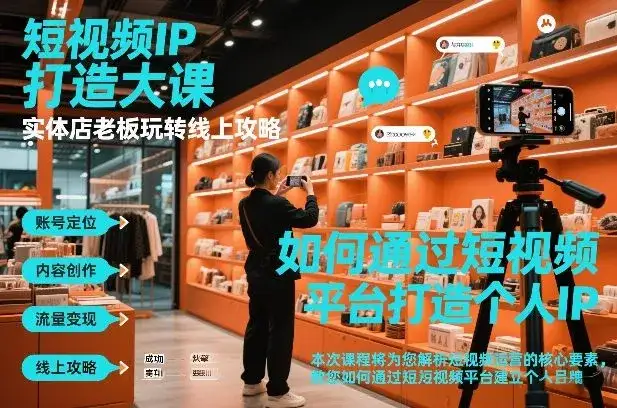 短视频ip打造大课，实体店老板玩转线上攻略-优优云创网