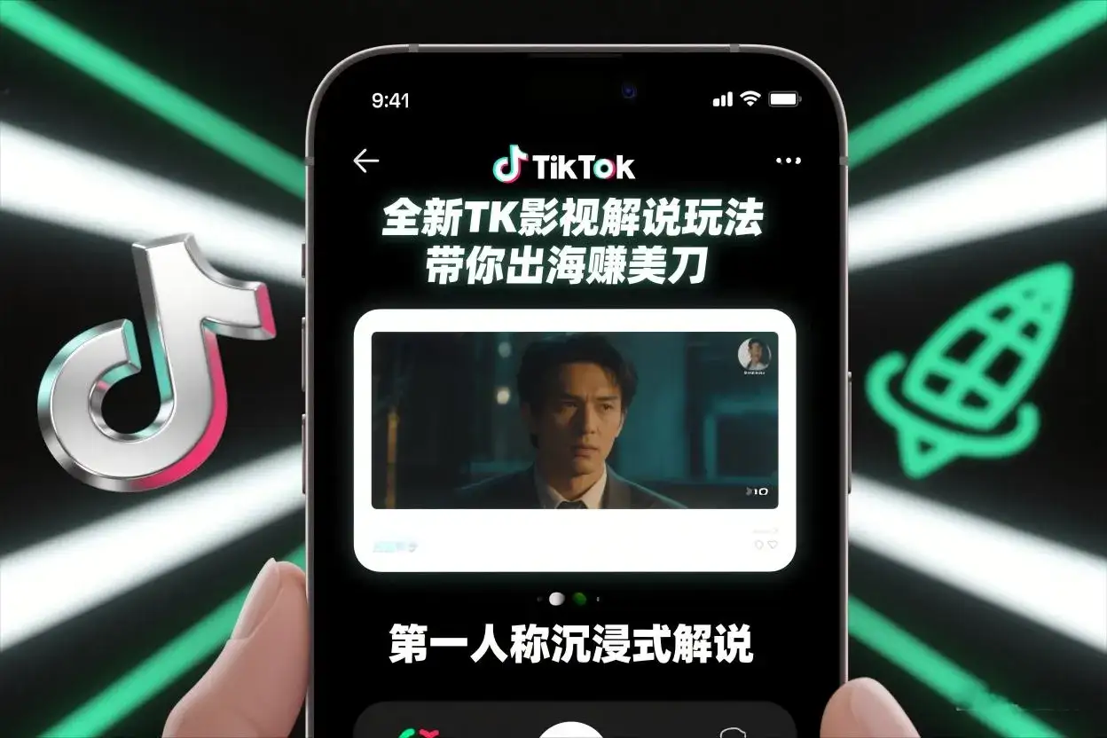 TikTok第一人称影视解说教学，全新TK影视解说玩法，带你出海賺美刀-优优云创网