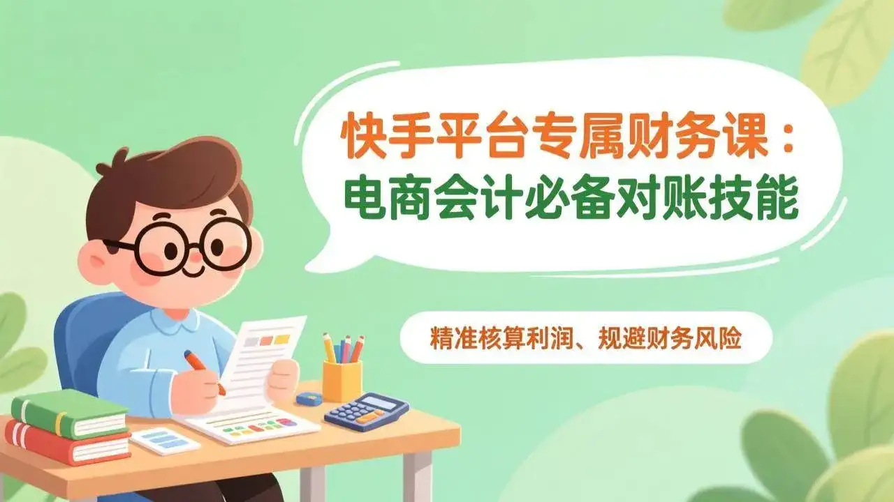 （17167期）快手平台专属财务课：电商会计必备对账技能，精准核算利润、规避财务风险-优优云创网