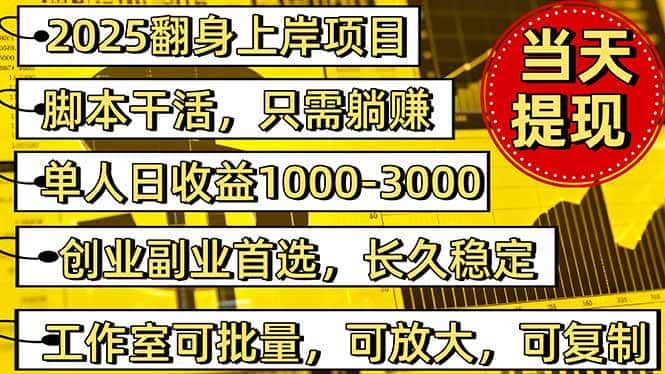(16501期)2025翻身上岸项目脚本干活,内部客户经理内部开号,单人日收益1000-300… (16501期)2025翻身上岸项目脚本干活,内部客户经理内部开号,单人日收益1000-300…