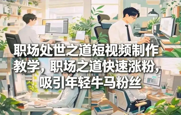 职场处世之道短视频制作教学，职场之道快速涨粉，吸引年轻牛马粉丝-优优云创网