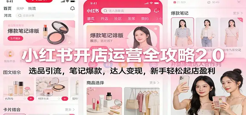 小红书开店运营全攻略2.0：选品引流，笔记爆款，达人变现，新手轻松起店盈利-优优云创网