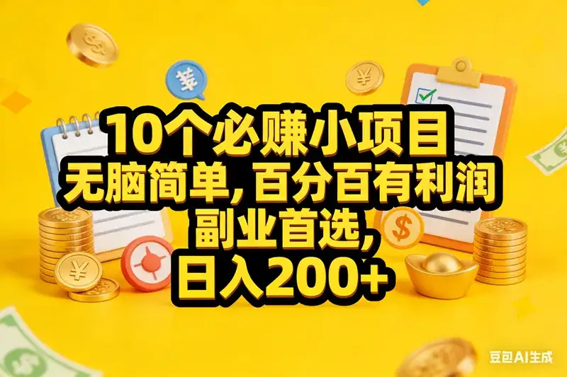 (16911期)10个必赚小项目,无脑简单,百分百有利润,副业首选,日入200+ (16911期)10个必赚小项目,无脑简单,百分百有利润,副业首选,日入200+
