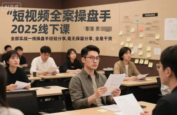 【精】短视频全案操盘手2025线下课，全部实战一线操盘手经验分享，毫无保留分享，全是干货-优优云创网