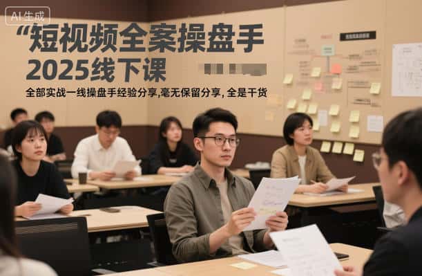 短视频全案操盘手2025线下课,全部实战一线操盘手经验分享,毫无保留分享,全是干货 短视频全案操盘手2025线下课,全部实战一线操盘手经验分享,毫无保留分享,全是干货