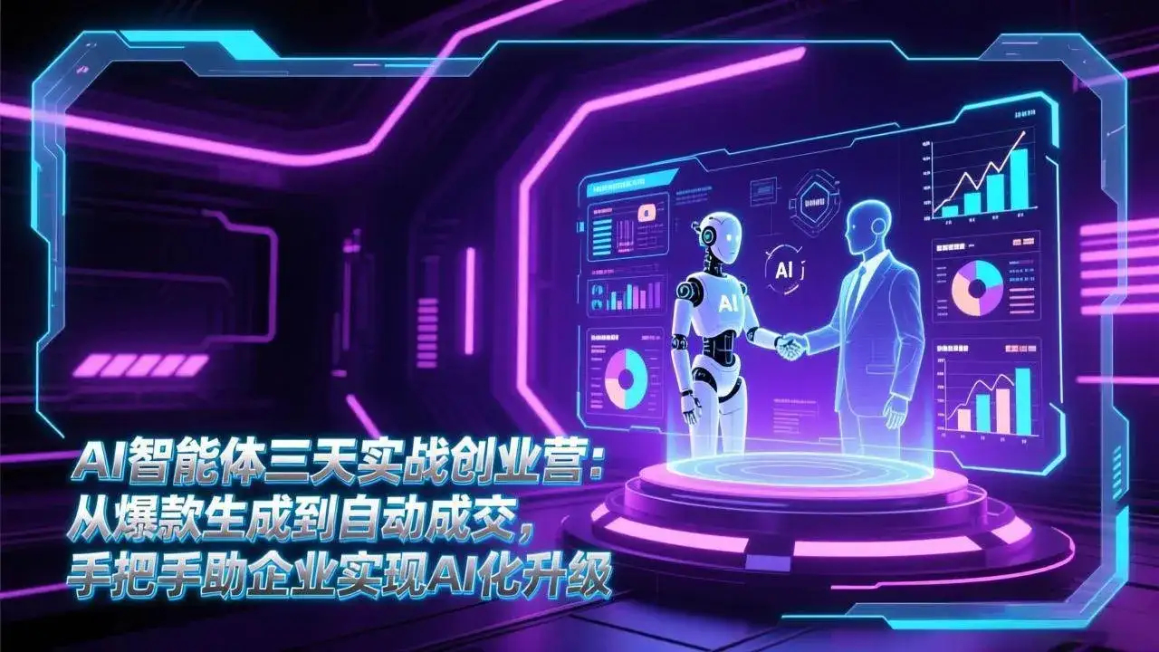 (17176期)AI智能体三天实战创业营:从爆款生成到自动成交,手把手助企业实现AI化升级 (17176期)AI智能体三天实战创业营:从爆款生成到自动成交,手把手助企业实现AI化升级