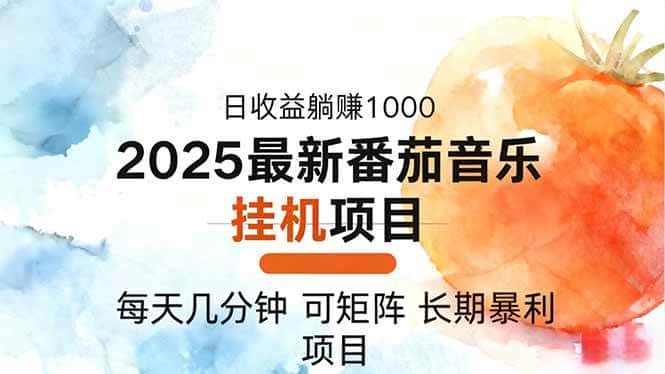 （16491期）2025年最新番茄音乐人挂机项目，每天几分钟，月入1000＋，可矩阵，一台…-优优云创网