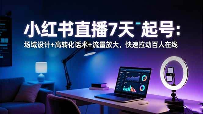 （16537期）小红书直播7天起号：场域设计+高转化话术+流量放大，快速拉动百人在线-优优云创网