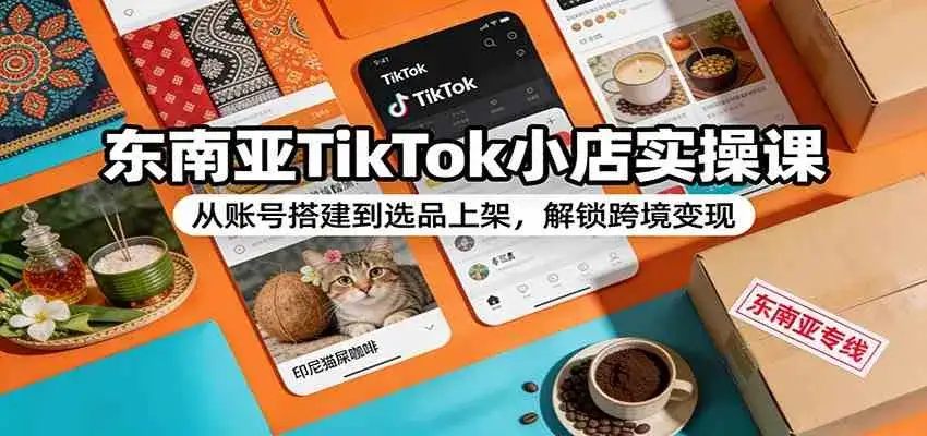 东南亚TikTok小店实操课:从账号搭建到选品上架,解锁跨境变现-优优云创网