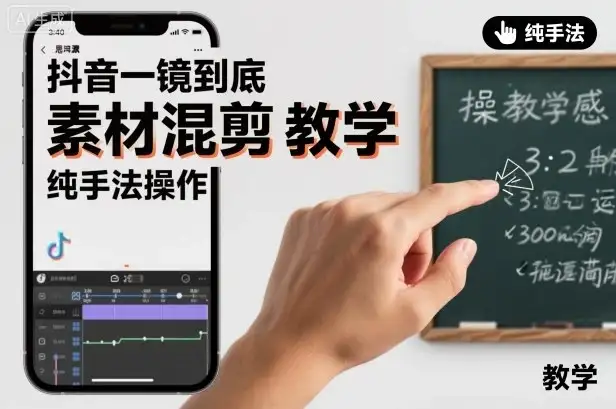 抖音一镜到底素材混剪教学，纯手法操作-优优云创网
