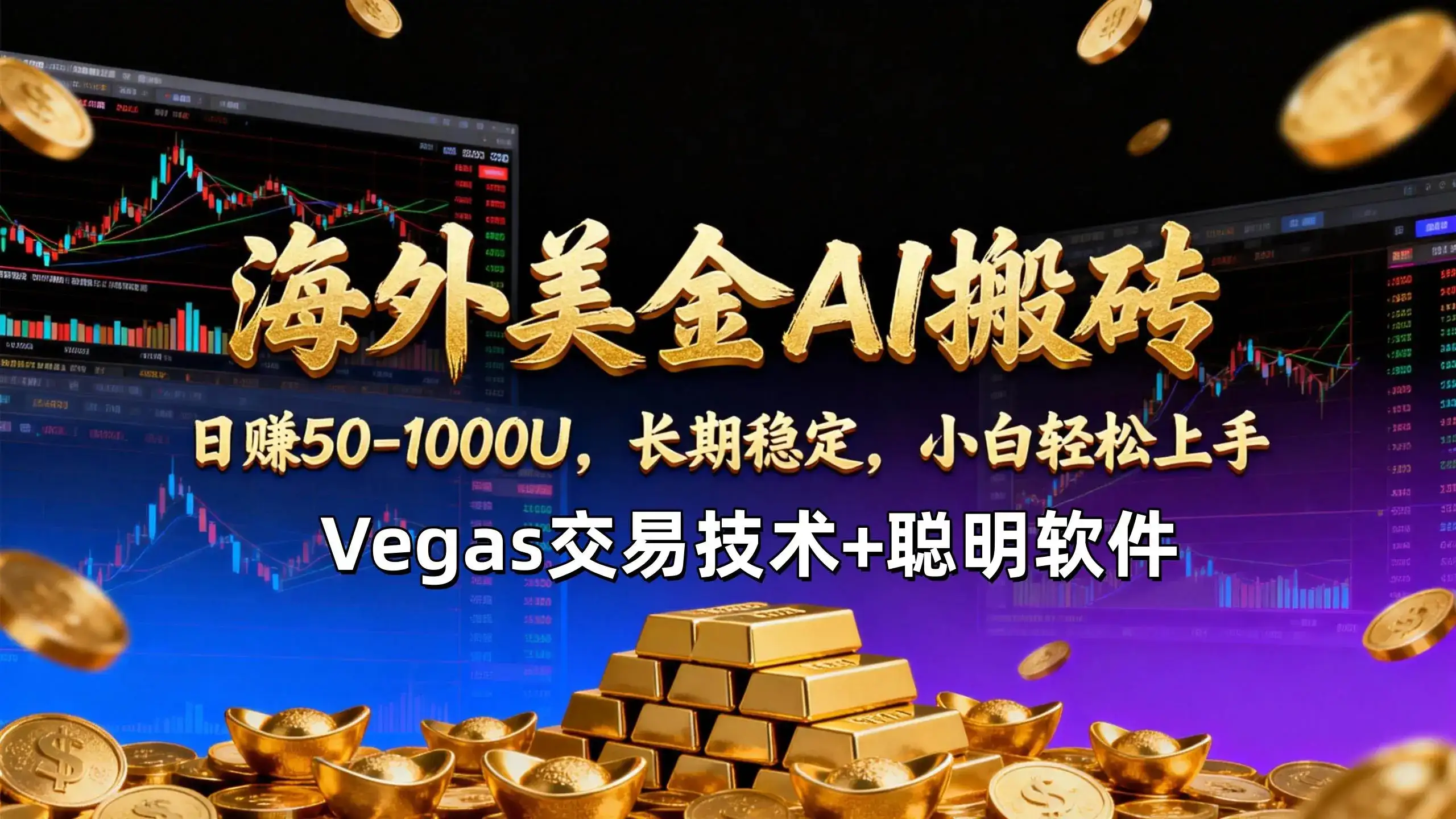 （17143期）【海外美金AI搬砖】Vegas交易技术+聪明软件，日赚50-1000U，长期稳定，小白轻松上手。-优优云创网
