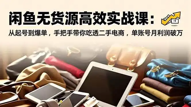 （16875期）闲鱼无货源高效实战课：从起号到爆单，手把手带你吃透二手电商，单账号月利润破万-优优云创网