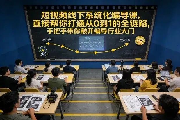 【精】短视频线下系统化编导课,直接帮你打通从0到1的全链路,手把手带你敲开编导行业大门 【精】短视频线下系统化编导课,直接帮你打通从0到1的全链路,手把手带你敲开编导行业大门