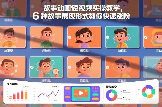 【精】故事动画短视频实操教学，6种故事展现形式教你快速涨粉-优优云创网