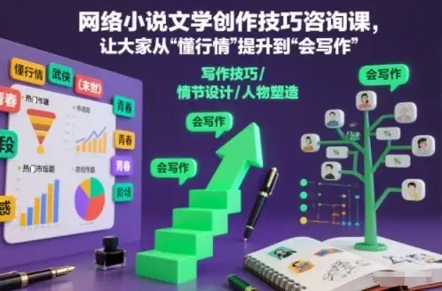 【精】网络小说文学创作技巧咨询课,让大家从“懂行情”提升到”会写作”的高度 【精】网络小说文学创作技巧咨询课,让大家从“懂行情”提升到”会写作”的高度