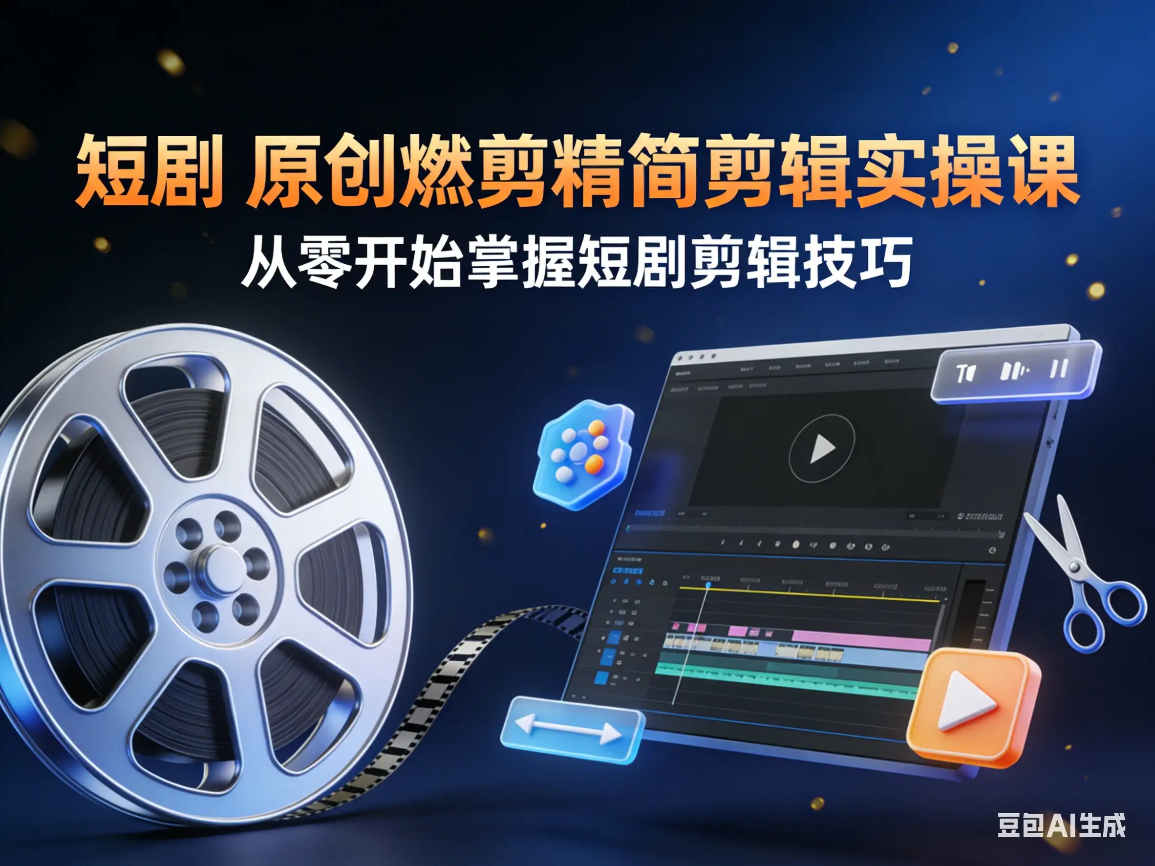 短剧 原创燃剪精简剪辑实操课-优优云创网