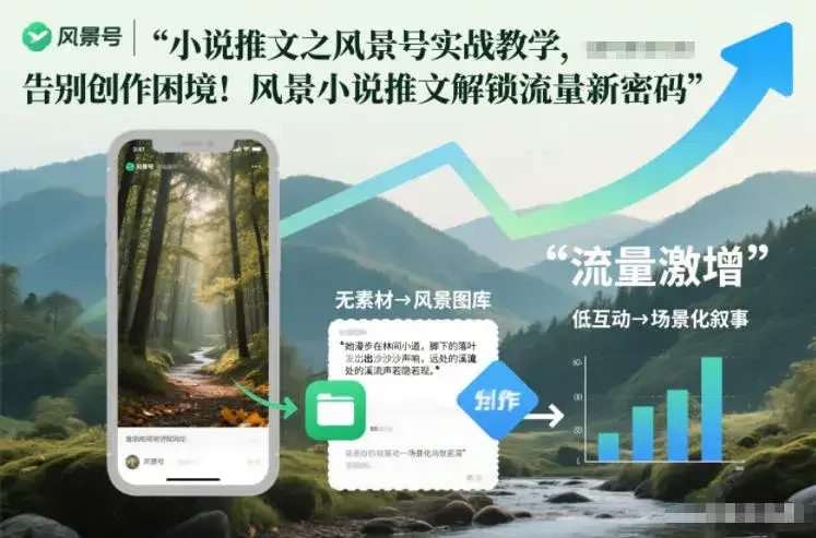 【精】小说推文之风景号实战教学，告别创作困境！风景小说推文解锁流量新密码-优优云创网