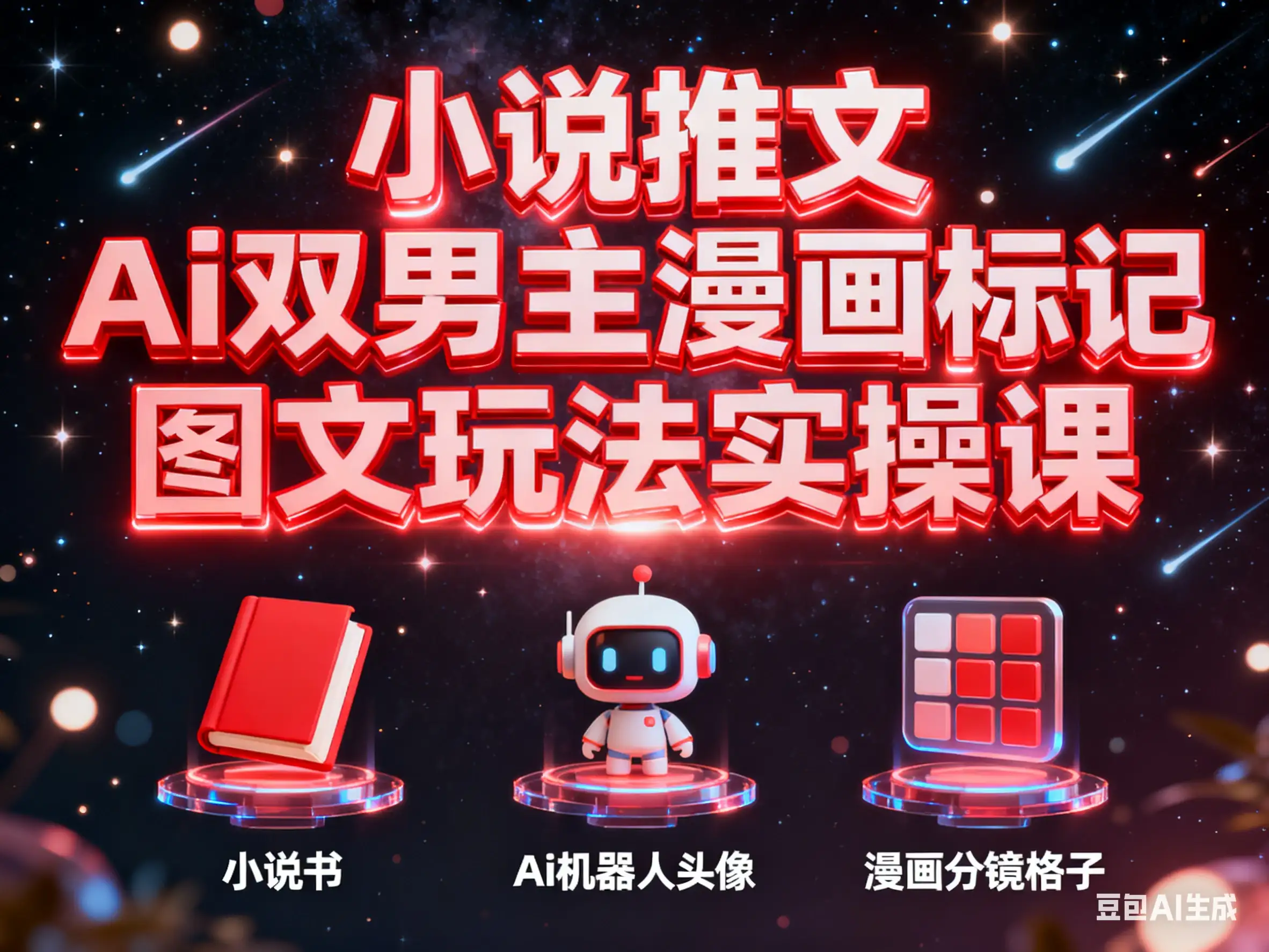 小说推文 Ai双男主漫画标记图文玩法实操课-优优云创网