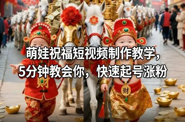 萌娃祝福短视频制作教学，5分钟教会你，快速起号涨粉-优优云创网