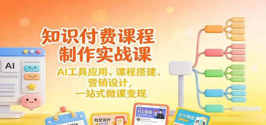 知识付费课程制作实战课:AI工具应用 、课程搭建、营销设计,一站式做课变现 知识付费课程制作实战课:AI工具应用 、课程搭建、营销设计,一站式做课变现