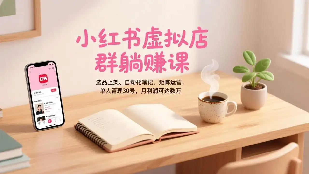 (17072期)小红书虚拟店群躺赚课,选品上架、自动化笔记、矩阵运营,单人管理30号,月利润可达数万 (17072期)小红书虚拟店群躺赚课,选品上架、自动化笔记、矩阵运营,单人管理30号,月利润可达数万