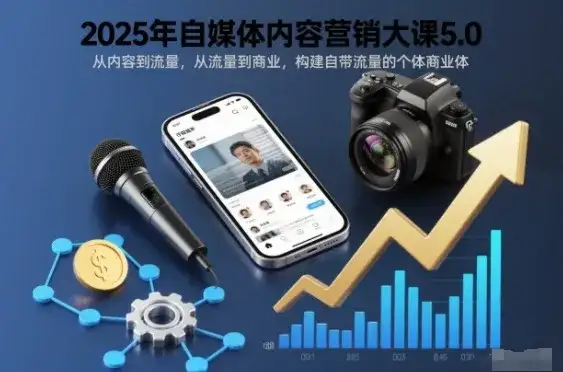 2025年自媒体内容营销大课5.0，从内容到流量，从流量到商业，构建自带流量的个体商业体-优优云创网