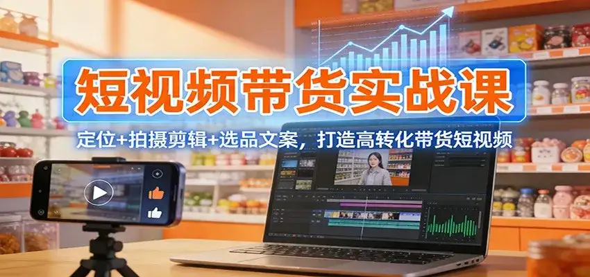短视频带货实战课:定位+拍摄剪辑+选品文案,打造高转化带货短视频 短视频带货实战课:定位+拍摄剪辑+选品文案,打造高转化带货短视频