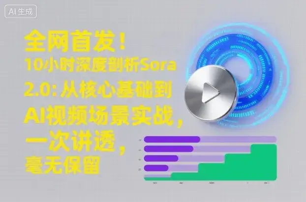 全网首发!10小时深度剖析Sora 2.0:从核心基础到AI视频场景实战,一次讲透,毫无保留 全网首发!10小时深度剖析Sora 2.0:从核心基础到AI视频场景实战,一次讲透,毫无保留