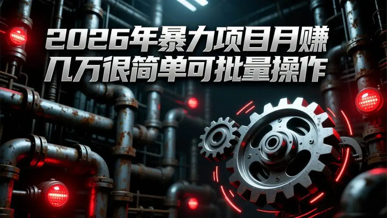 (17218期)2026年暴力项目月赚几万很简单可批量操作,成本低,利润大-优优云创网