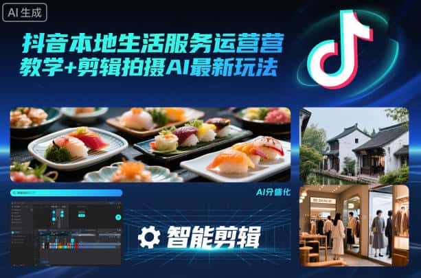 抖音本地生活服务运营教学+剪辑拍摄AI最新玩法 抖音本地生活服务运营教学+剪辑拍摄AI最新玩法