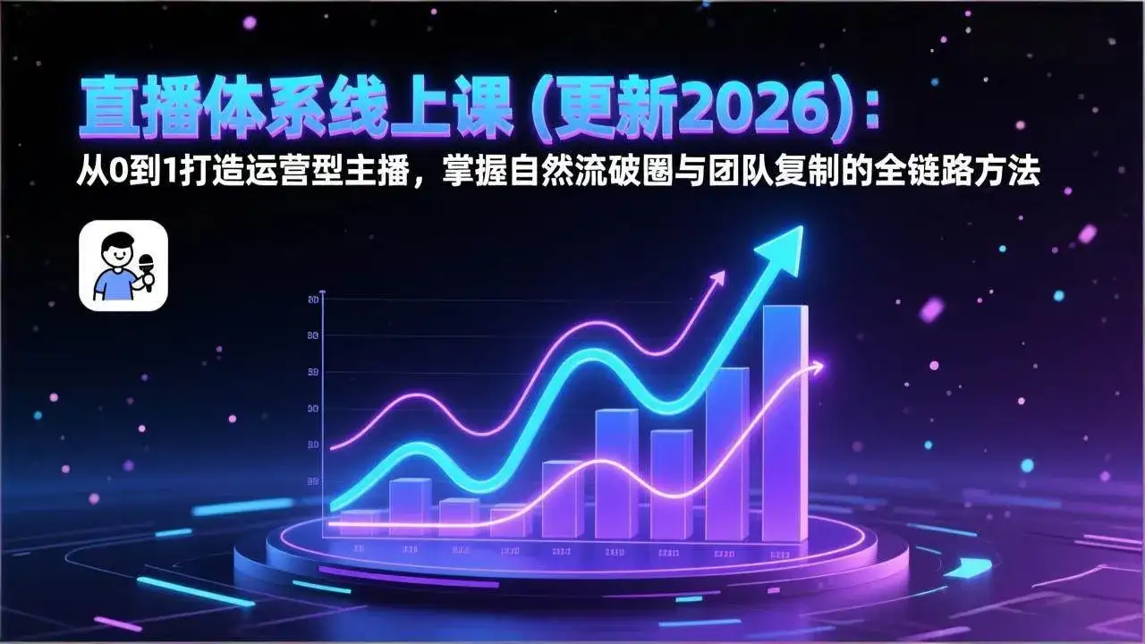 (17186期)直播体系线上课(更新2026):从0到1打造运营型主播,掌握自然流破圈与团队复制的全链路方法 (17186期)直播体系线上课(更新2026):从0到1打造运营型主播,掌握自然流破圈与团队复制的全链路方法