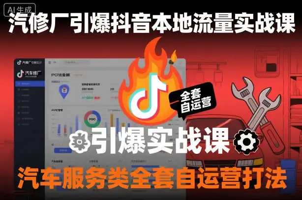 【精】汽修厂引爆抖音本地流量实战课,汽车服务类全套自运营打法 【精】汽修厂引爆抖音本地流量实战课,汽车服务类全套自运营打法