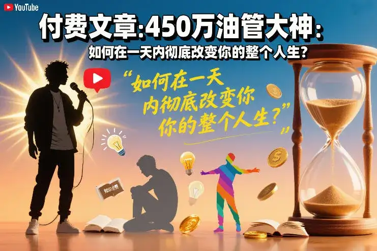 付费文章:450万油管大神:如何在一天内彻底改变你的整个人生? 付费文章:450万油管大神:如何在一天内彻底改变你的整个人生?