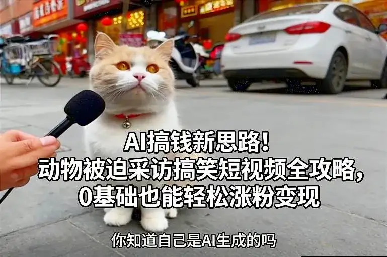 AI搞钱新思路!动物被迫采访搞笑短视频全攻略,0基础也能轻松涨粉变现 AI搞钱新思路!动物被迫采访搞笑短视频全攻略,0基础也能轻松涨粉变现
