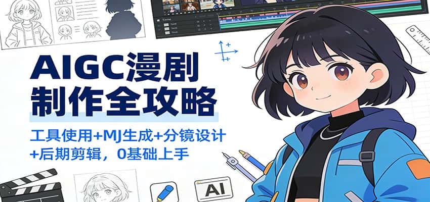 AIGC漫剧制作全攻略:工具使用+MJ生成+分镜设计+后期剪辑,0基础上手 AIGC漫剧制作全攻略:工具使用+MJ生成+分镜设计+后期剪辑,0基础上手