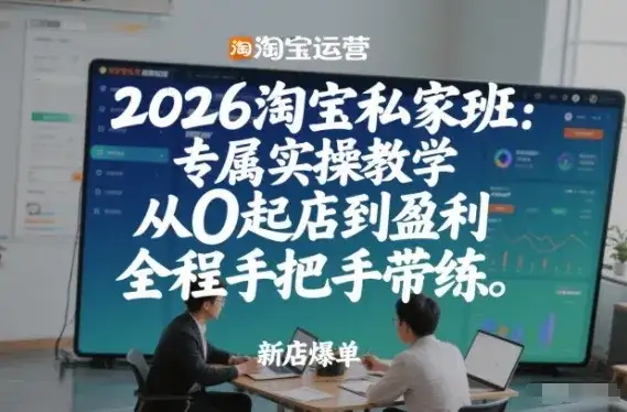 2026淘宝私家班:专属实操教学,从0起店到盈利,全程手把手带练-优优云创网
