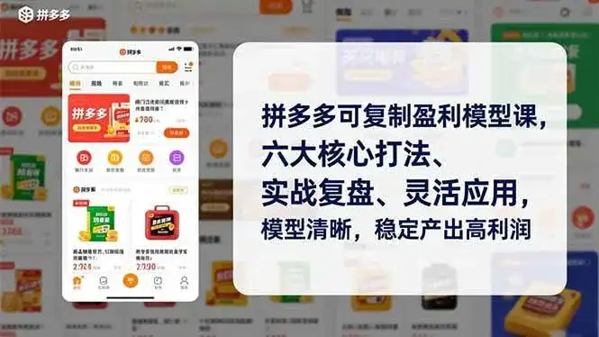(16952期)拼多多可复制盈利模型课,六大核心打法、实战复盘、灵活应用,模型清晰,稳定产出高利润 (16952期)拼多多可复制盈利模型课,六大核心打法、实战复盘、灵活应用,模型清晰,稳定产出高利润