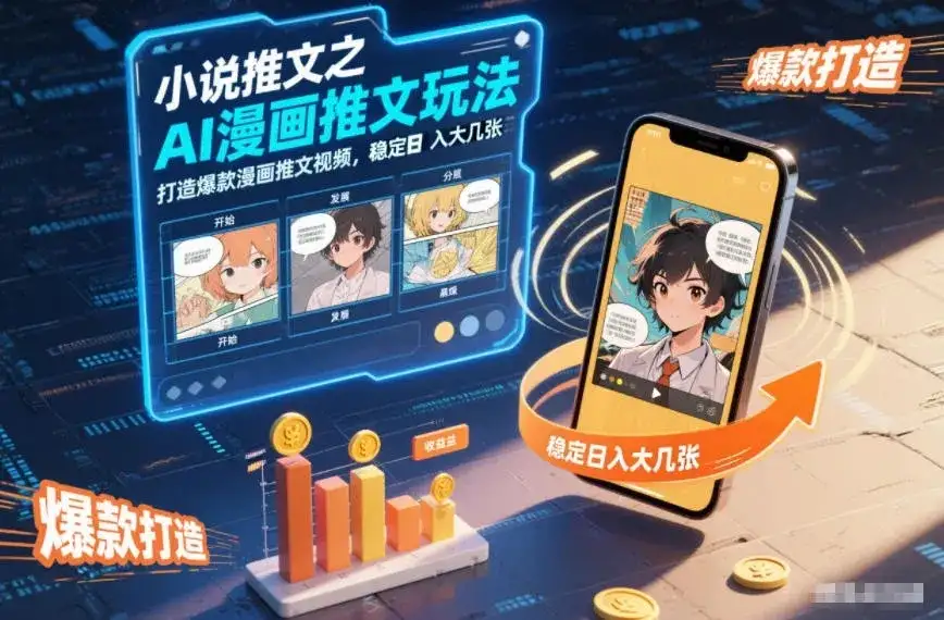 【精】小说推文之AI漫画推文玩法,打造爆款漫画推文视频,稳定日入大几张 【精】小说推文之AI漫画推文玩法,打造爆款漫画推文视频,稳定日入大几张