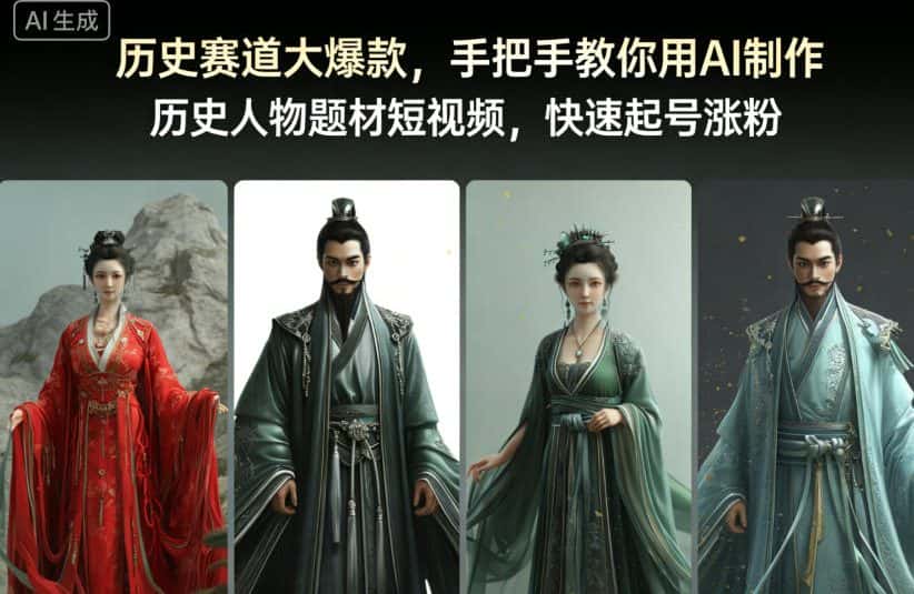 历史赛道大爆款，手把手教你用AI制作历史人物题材短视频，快速起号涨粉-优优云创网