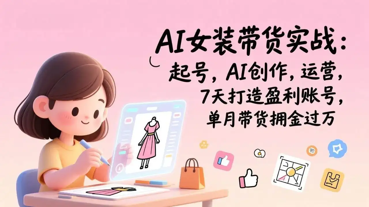 (17117期)AI女装带货实战班(更新):起号,AI创作,运营,7天打造盈利账号,单月带货佣金过万 (17117期)AI女装带货实战班(更新):起号,AI创作,运营,7天打造盈利账号,单月带货佣金过万