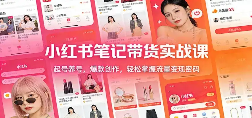 小红书笔记带货实战课:起号养号,爆款创作,轻松掌握流量变现密码-优优云创网