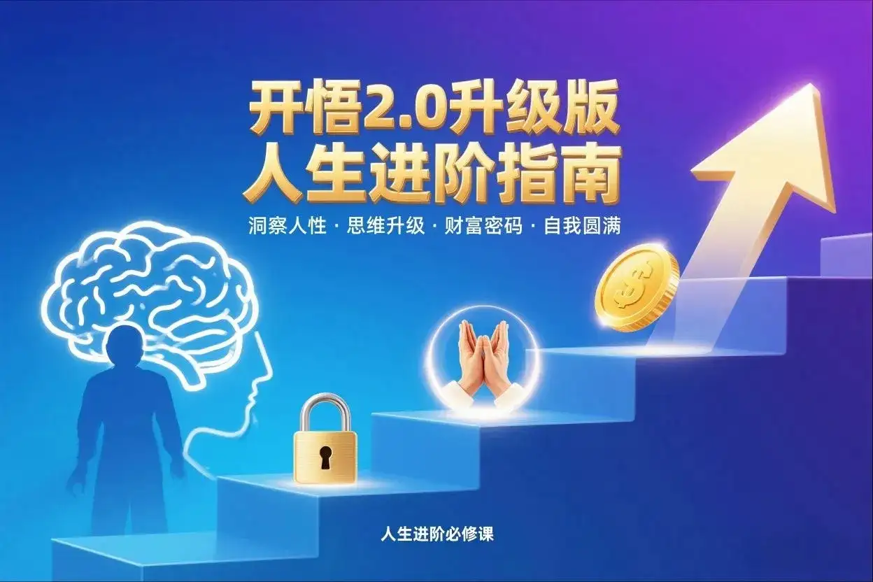 【精】开悟2.0升级版人生进阶指南，洞察人性-思维升级-财富密码-自我圆满-优优云创网