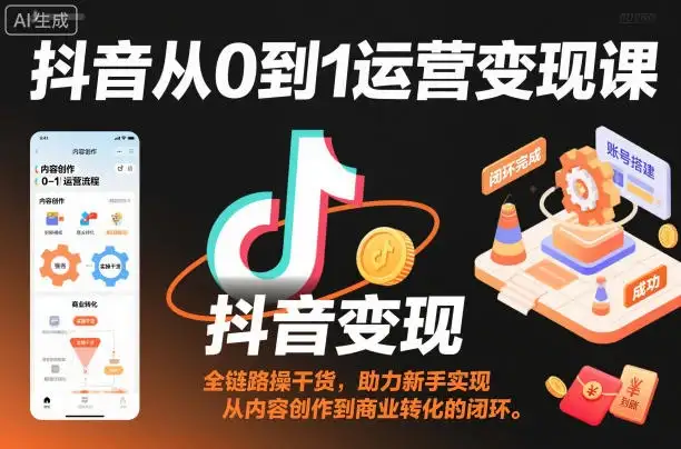 【精】抖音从0到1运营变现课,全链路实操干货,助力新手实现从内容创作到商业转化的闭环 【精】抖音从0到1运营变现课,全链路实操干货,助力新手实现从内容创作到商业转化的闭环